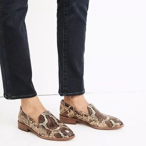 NWT Madewell Frances Snakeskin Loafer Size 7.5